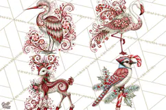 Whimsical Peppermint Animal PNG Christmas Clipart Product Image 1