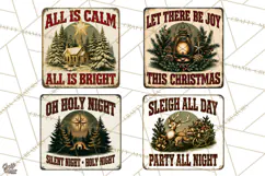 Vintage Christmas Metal Sign Clipart, Funny, Inspirational Product Image 1