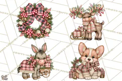 Buffalo Plaid Christmas PNG Clipart Product Image 1