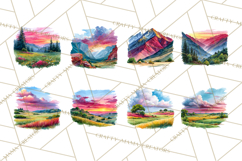 Watercolor Inspirational Landscape Backgrounds Product Image 6