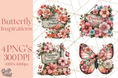 Inspirational Butterfly Sign Clipart PNG Product Image 1