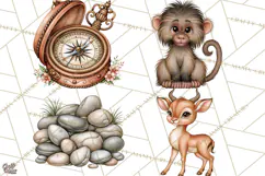 Safari Clipart African Animals Watercolor PNG Product Image 1