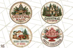 Mid Century Christmas Vintage Signs | Round Door Sign Design Product Image 1