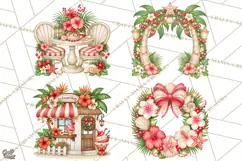 Tropical Christmas Village Clipart PNG, Christmas Village Product Image 1