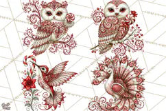 Whimsical Peppermint Animal PNG Christmas Clipart Product Image 1