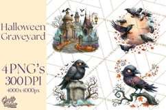 Halloween Graveyard Clipart PNG Product Image 1