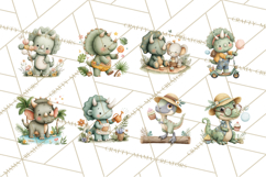 Cute Summer Dinosaur Clipart Sweet Treat Dino PNG Product Image 7