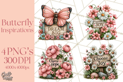 Inspirational Butterfly Sign Clipart PNG Product Image 1