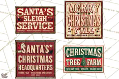Vintage Christmas Signs Clipart PNG Product Image 1
