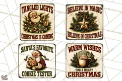 Vintage Christmas Metal Sign Clipart, Funny, Inspirational Product Image 1