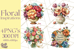 Heartfelt Inspirational Floral PNG Clipart Product Image 1