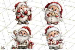 Santa Christmas Clipart, Cute Whimsical Santa PNG, Christmas Product Image 1