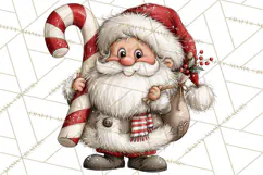 Santa Christmas Clipart, Cute Whimsical Santa PNG, Christmas Product Image 3