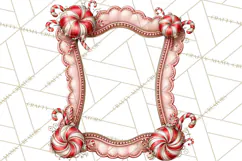 Peppermint Christmas Treasures Clipart PNG, Candy Cane Product Image 3