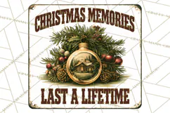 Vintage Christmas Metal Sign Clipart, Funny, Inspirational Product Image 3