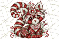 Whimsical Peppermint Animal PNG Christmas Clipart Product Image 2
