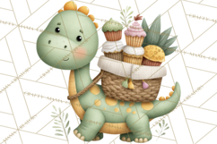 Cute Summer Dinosaur Clipart Sweet Treat Dino PNG Product Image 2