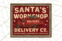 Vintage Christmas Signs Clipart PNG Product Image 3