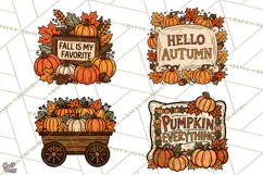 Cozy Fall Clipart PNG Autumn Harvest Illustrations Product Image 1
