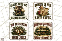 Vintage Christmas Metal Sign Clipart, Funny, Inspirational Product Image 1