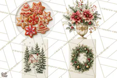 Christmas Mahjong Clipart, Holiday Mahjong Tiles PNG Product Image 1