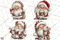 Santa Christmas Clipart, Cute Whimsical Santa PNG, Christmas Product Image 1