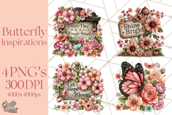 Inspirational Butterfly Sign Clipart PNG Product Image 1