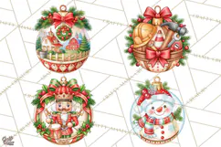 Multi Themed Christmas Ornament Clipart PNG Product Image 1