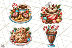 Cocoa Christmas Clipart, Chocolate Coffee Holiday PNG Product Image 1