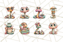 Cute Snake Clipart Pastel Reptile PNG Product Image 8
