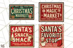 Vintage Christmas Signs Clipart PNG Product Image 1