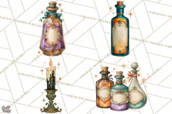 Vintage Witch Apothecary Clipart PNG, Halloween Magic Product Image 1