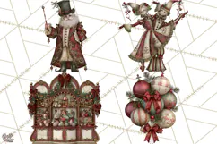 Christmas Circus Clipart, Vintage Christmas Circus PNG Product Image 1