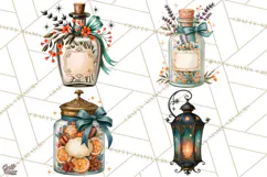 Vintage Witch Apothecary Clipart PNG, Halloween Magic Product Image 1