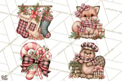 Buffalo Plaid Christmas PNG Clipart Product Image 1