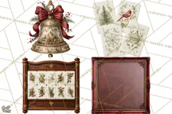 Christmas Mahjong Clipart, Holiday Mahjong Tiles PNG Product Image 1