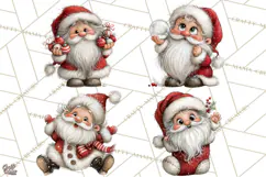 Santa Christmas Clipart, Cute Whimsical Santa PNG, Christmas Product Image 1