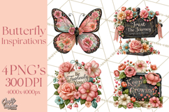 Inspirational Butterfly Sign Clipart PNG Product Image 1