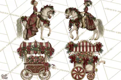 Christmas Circus Clipart, Vintage Christmas Circus PNG Product Image 1