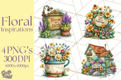 Heartfelt Inspirational Floral PNG Clipart Product Image 1