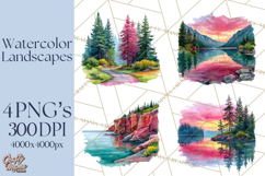 Watercolor Inspirational Landscape Backgrounds Product Image 1