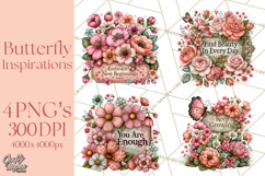 Inspirational Butterfly Sign Clipart PNG Product Image 1