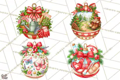 Multi Themed Christmas Ornament Clipart PNG Product Image 1