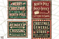 Vintage Christmas Signs Clipart PNG Product Image 1