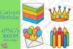 Birthday Party Clipart PNG Graphics, Birthday PNG Product Image 1