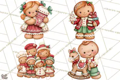 Downtown Gingerbread Town Characters Clipart PNG Product Image 1