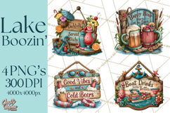Lake Life Booze Clipart PNG Product Image 1