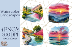 Watercolor Inspirational Landscape Backgrounds Product Image 1