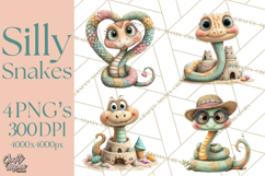 Cute Snake Clipart Pastel Reptile PNG Product Image 1