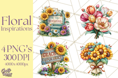 Heartfelt Inspirational Floral PNG Clipart Product Image 1